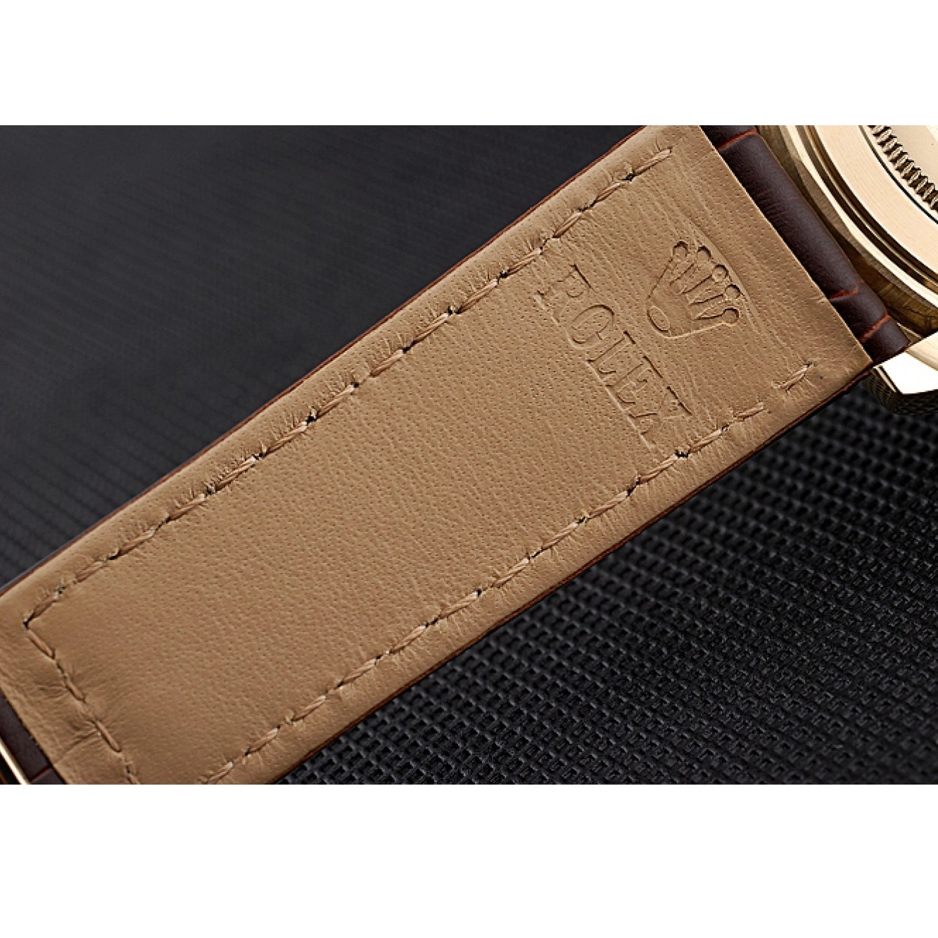 Aaa replica watch Subdials Leather 622634 Bracelet Case Rolex Gold Black Cosmograph Brown Daytona 0731